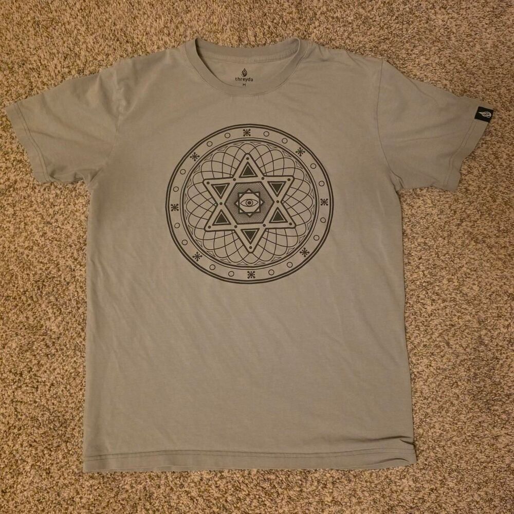 Threadless Women's Grey and Blue T-shirt